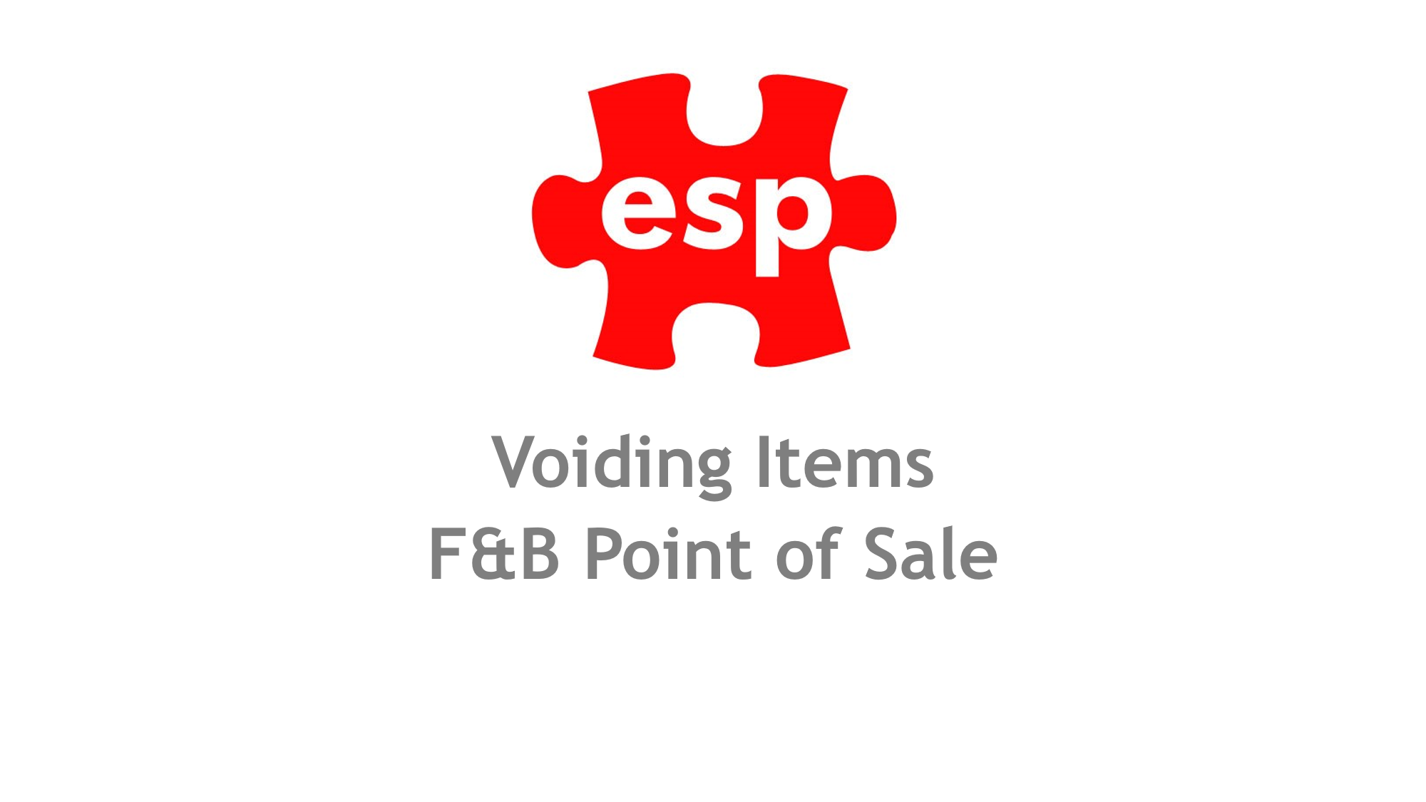 Voiding Items F&B Point of Sale